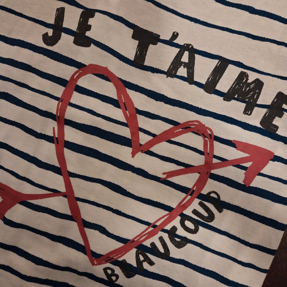 Zara Je T'aime Striped Racer Back Tank Top Kids Sz 13Y